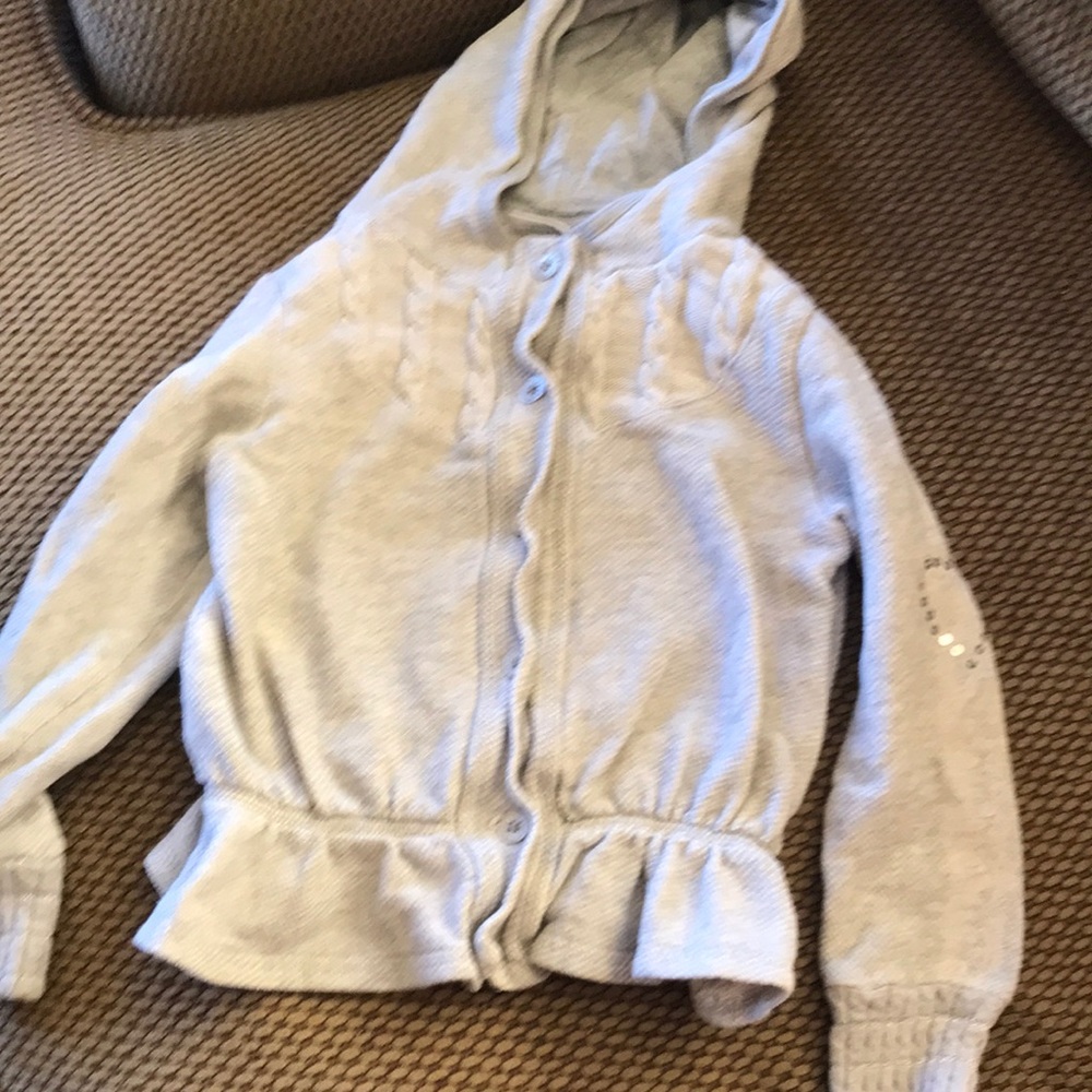 Rare Naartjie kids girls gray sweatshirt with buttons